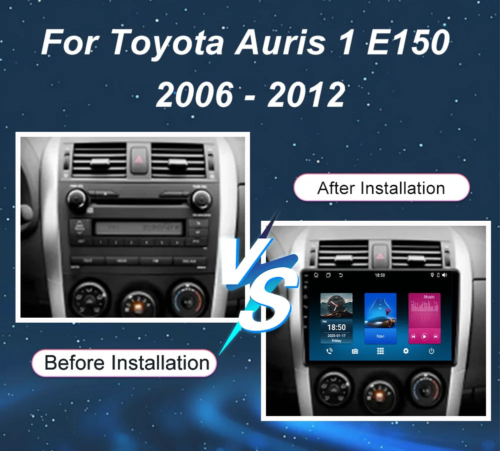 Android 15 Carplay Car DVD For Toyota Auris 1 E150 2006 -2012 Auto Radio Stereo GPS Naviga