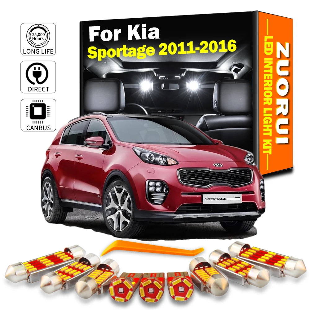 11-Piece LED Interior Light Kit for Kia Sportage 3 MK3 - Canbus Error-Free Bulbs | AUTOKITSHOP