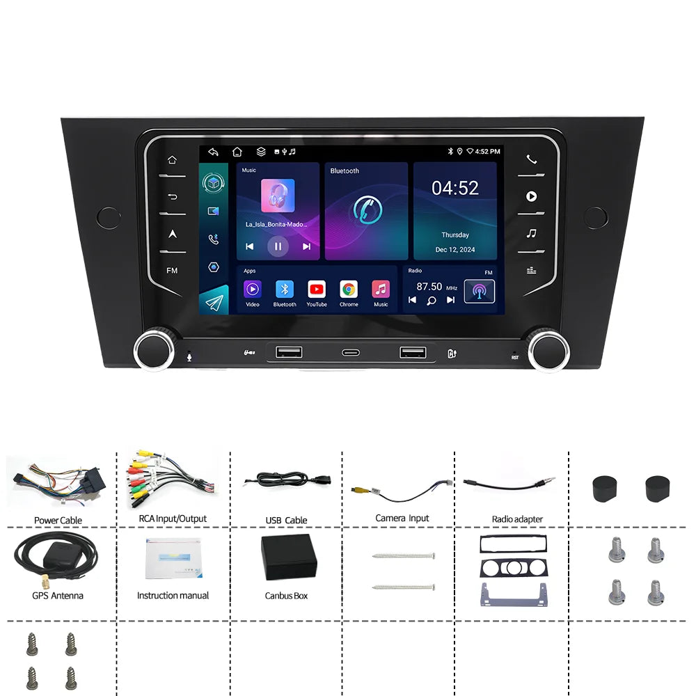 7" Android Car Radio GPS For BMW E90 2005-2013 Wireless CarPlay Android Auto Bluetooth Steering Wheel Control - 2GB 64GB