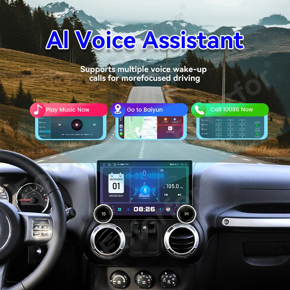 Modern Ultra Clear HD Display Android 15 11.5 Inch Wireless CarPlay GPS Navigation Stereo
