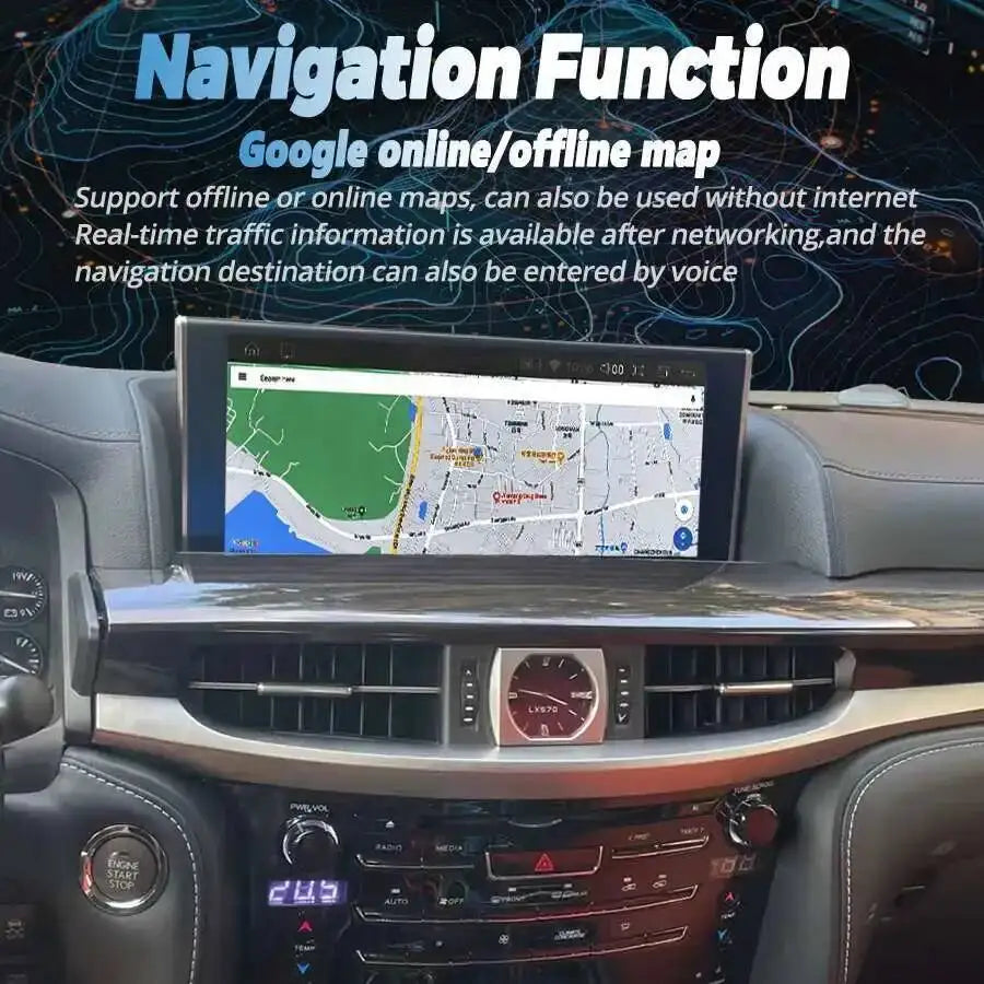 For Lexus LX570 2016-2024 Car GPS Android 15 Multimedia Video Player Carplay Navigation WI | AUTOKITSHOP