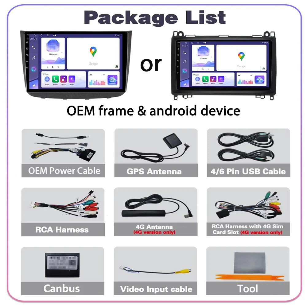 Android 16 Car Radio Carplay For Mercedes-Benz Vito 2 W639 Viano 2 W639 2003 - 2015 Head U
