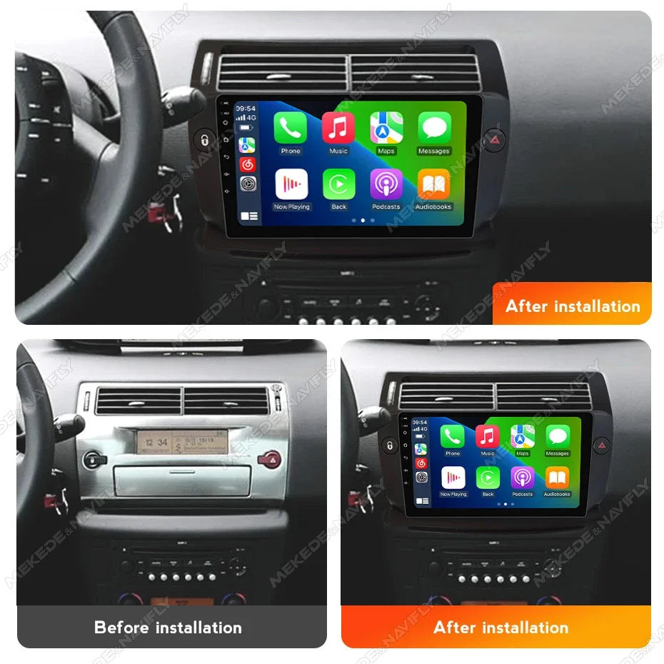 For Citroen C4 C-Triomphe Quatre 2004 - 2014 Android 14 Carplay Car Radio Multimedia Playe | AUTOKITSHOP