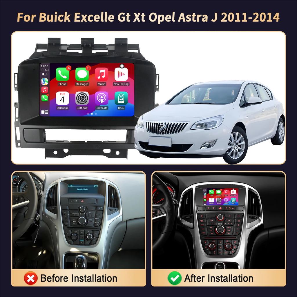 7 inch Android 14 Car Radio For Buick Excelle Gt Xt Opel Astra J 2011 2012 2013 2014 Wirel