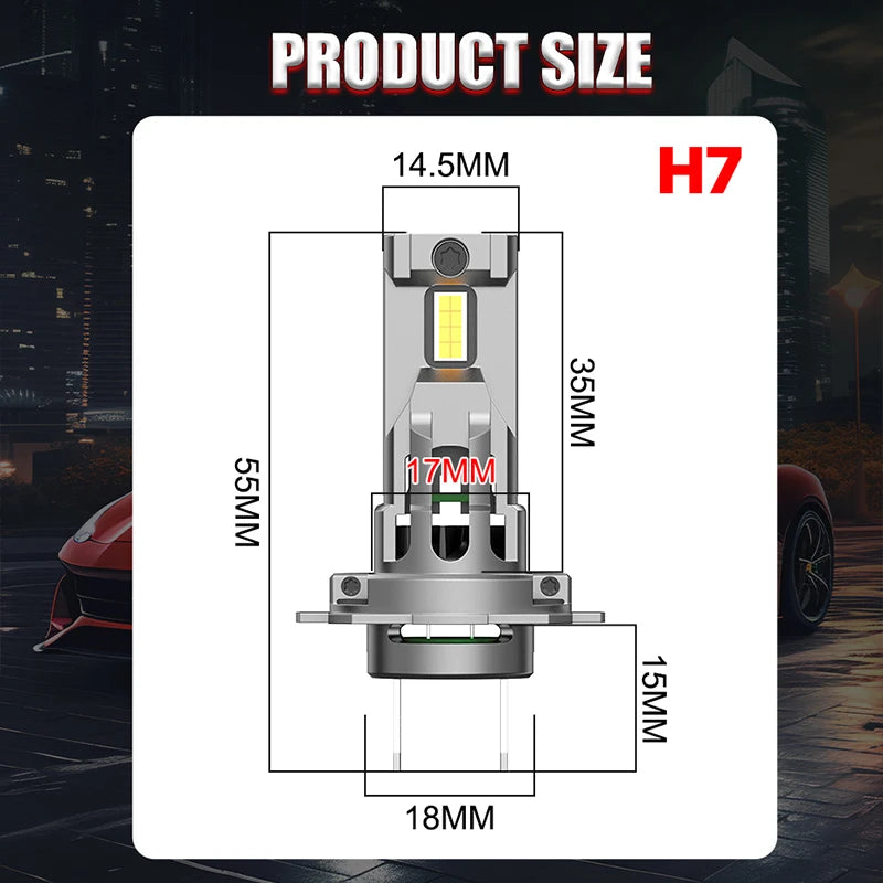 Drivereyes 2pcs H7 LED Headlight Bulb Beam 300W High Power LED Headlamp 6000K White Super