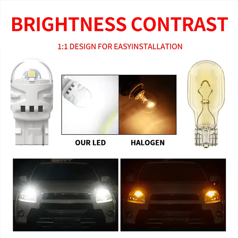 7740 Car Brake Lights W21W WY21W T20 LED Bulb 12V Tail Lamp Led Car Signal Lamp White Yell
