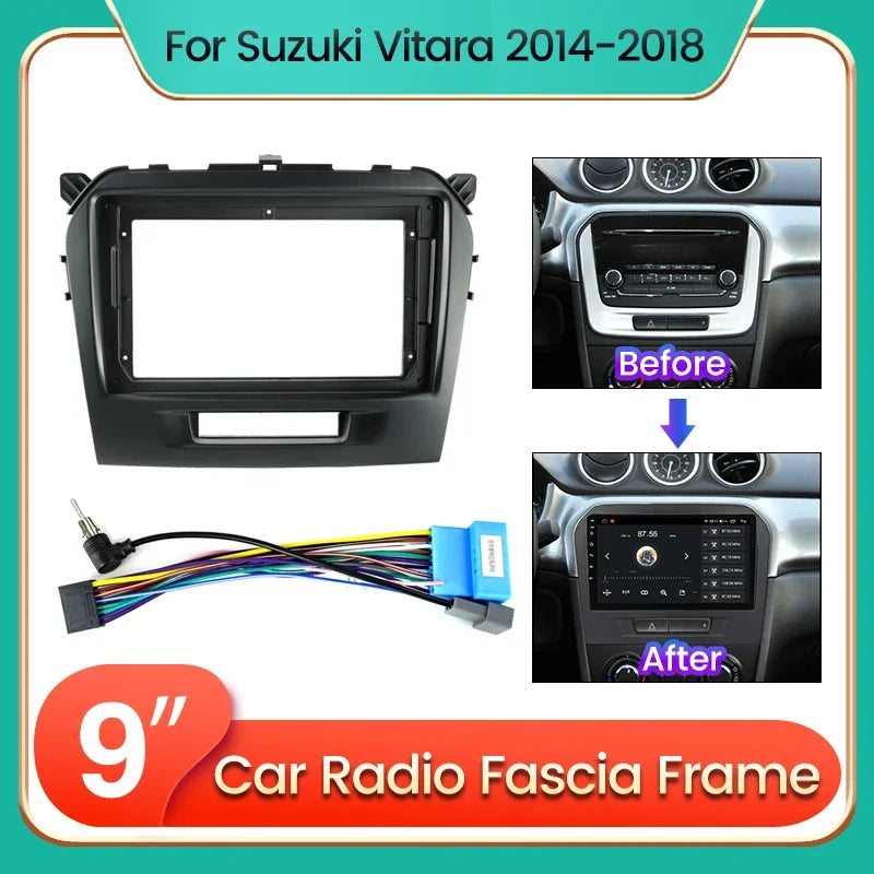 Car Radio Frame Cable for Suzuki Vitara 2014-2018 Android 2 Din Stereo Plastic Fascia Pane | AUTOKITSHOP