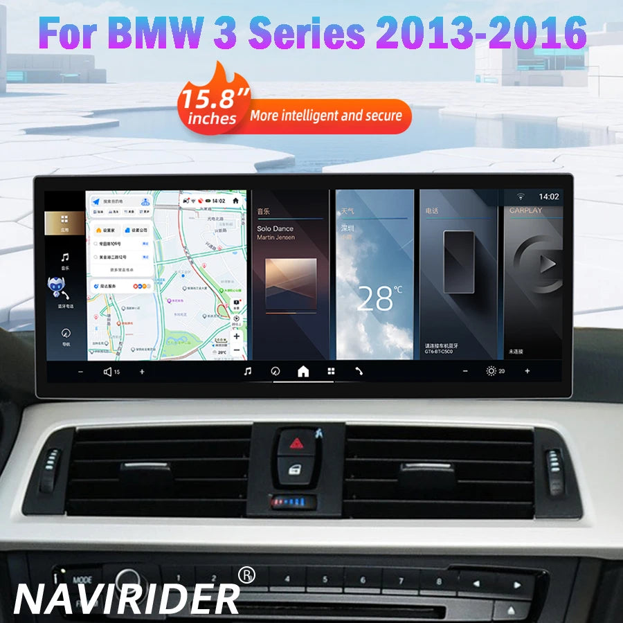 15.8Inch GPS 4G Car Radio Multimedia For BMW 3 Series 2013-2016 Android Auto DSP Video Pla
