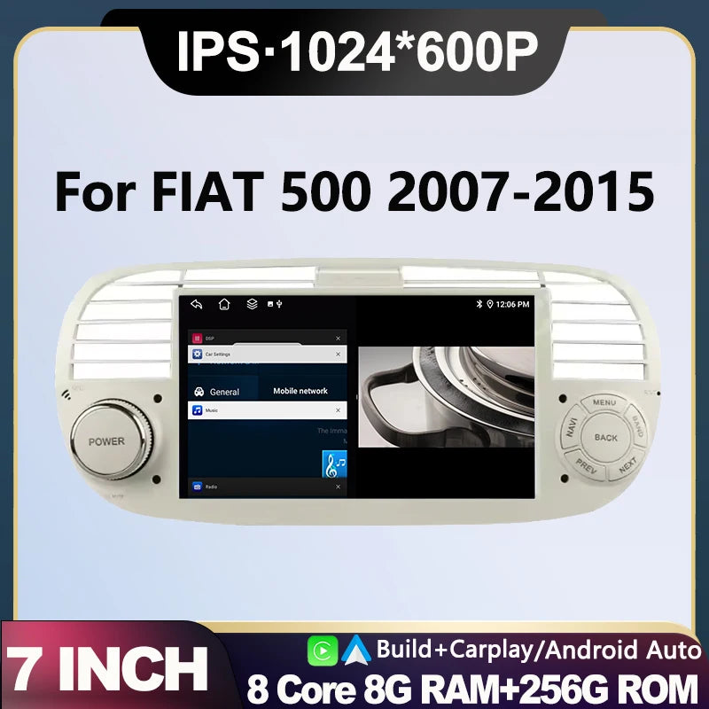 Android 15 GPS Navigation Car Radio For FIAT 500 2007-2015 Video Multimedia Stereo Player  | AUTOKITSHOP