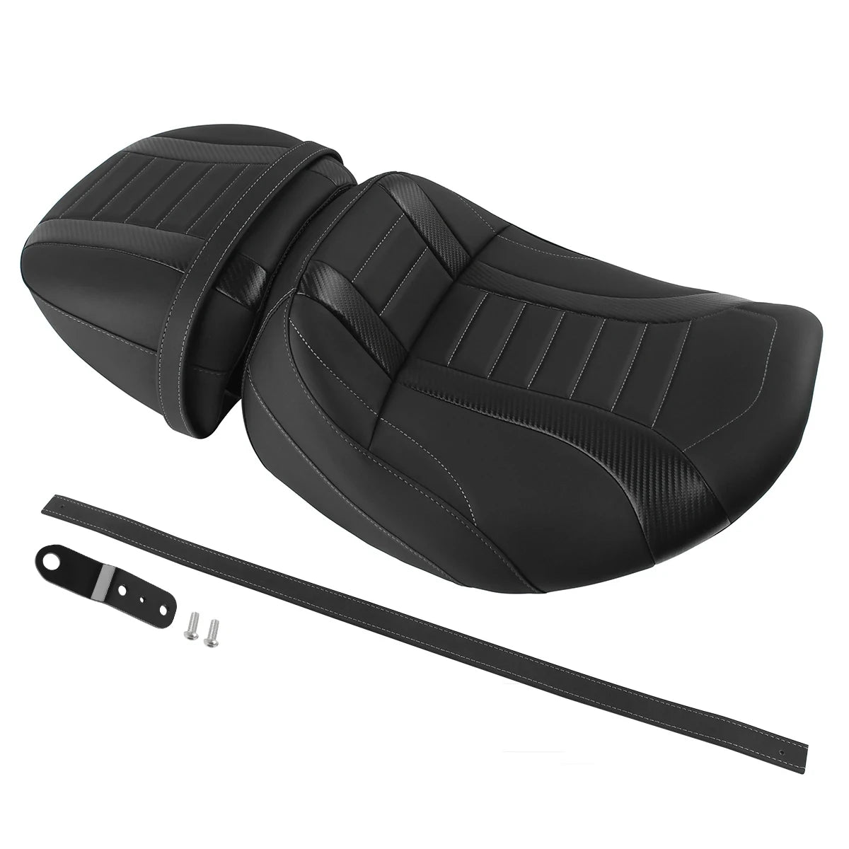 PU Leather Motorcycle Two-Up Seat Cushion for Harley Touring Street Glide Road Glide CVO 23-25 D - Automotive LED Light