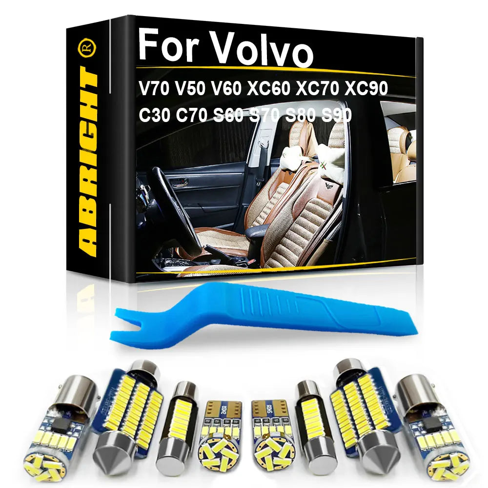 LED Interior Light Kit for Volvo V70 V50 V60 XC60 XC70 XC90 C30 C70 S60 S70 S80 S90 Wagon Sedan Accessories Canbus In...