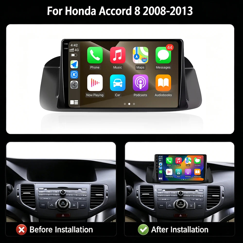 Android Auto Carplay For Honda Accord 8 Spirior 2008-2013 DSP Stereo Car Radio Multimedia