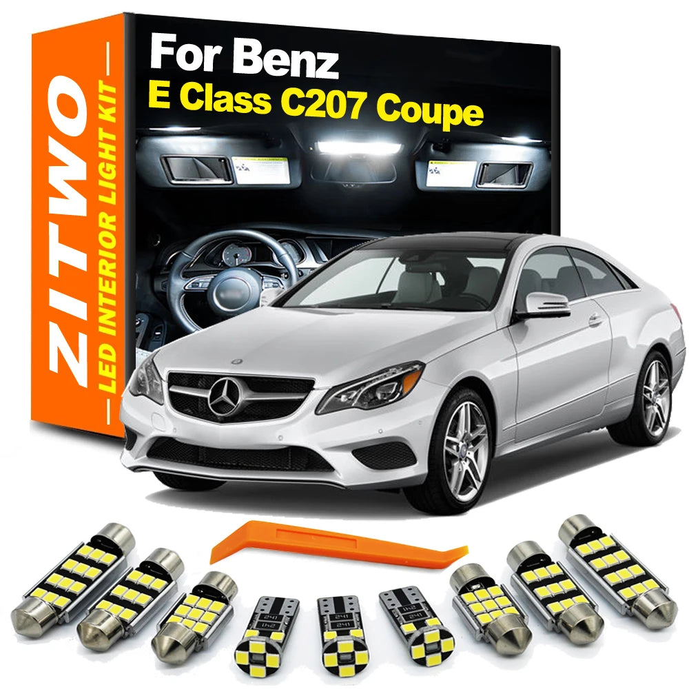 ZITWO 14Pcs For Mercedes Benz E Class C207 Coupe 2009-2016 Vehicle Lamp LED Interior Reading Trunk Door Foot Light Kit Car Bulbs
