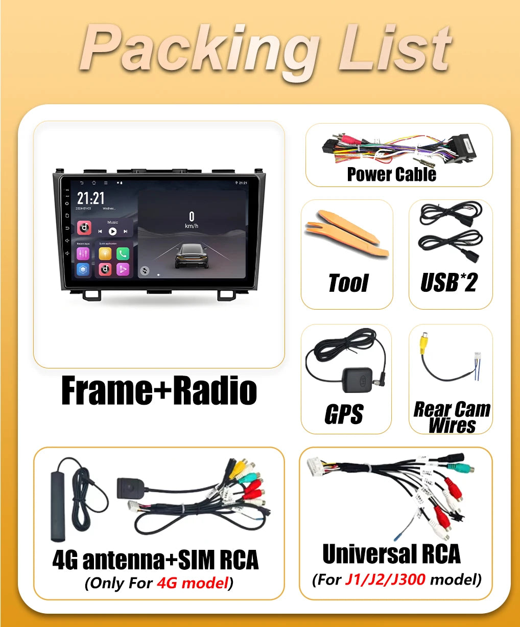Car Radio Android 16 For Honda CRV CR-V 3 RE 2006 - 2012 Wireless Carplay Multimedia Playe | AUTOKITSHOP
