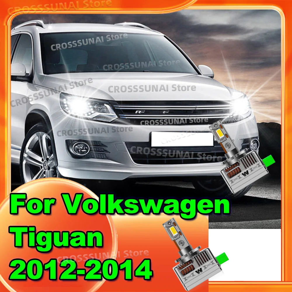 LED Headlights HID Turbo Xenon Lamp Upgrade Bulbs 50000LM CSP Chip 6000K For Volkswagen Ti