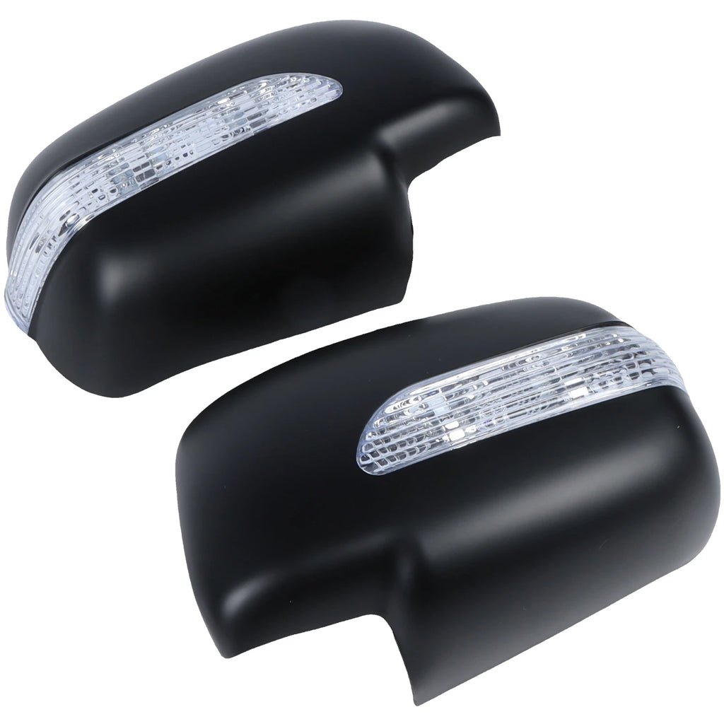 New Gloss Black Side Door Mirror Covers With Led Light For Toyota Tacoma 2005-2014 Rear Vi