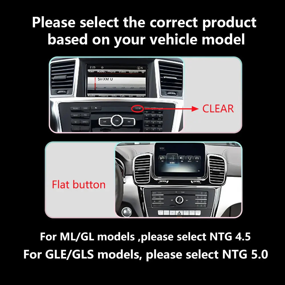 Android Auto Car Multimedia Display NTG4.5/5.0 For Mercedes Benz GLE / GLS 2015 -2019 Wire