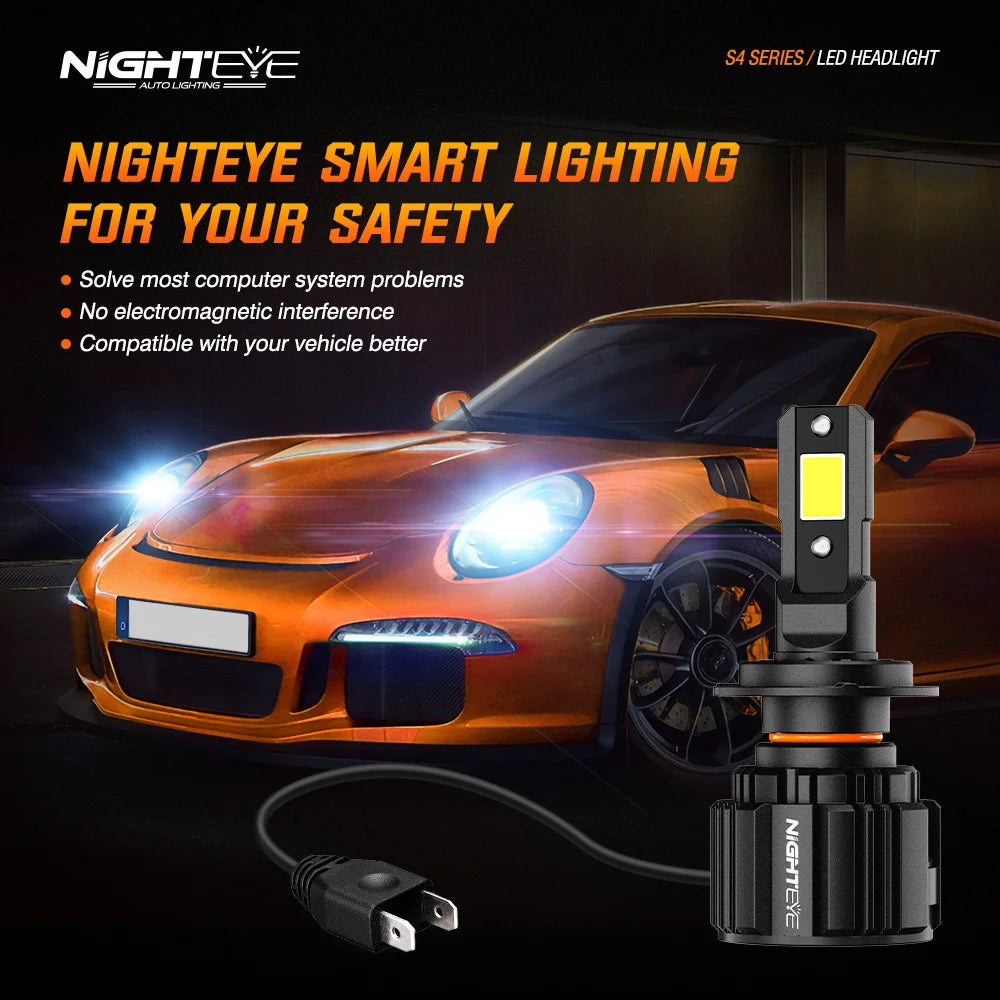 NIGHTEYE H7 LED Canbus Car Headlights Bulbs 30000LM H4 HB3 9005 HB4 9006 H11 H8 H9 9012 Led Lights 6500K White 72W Auto Lamp