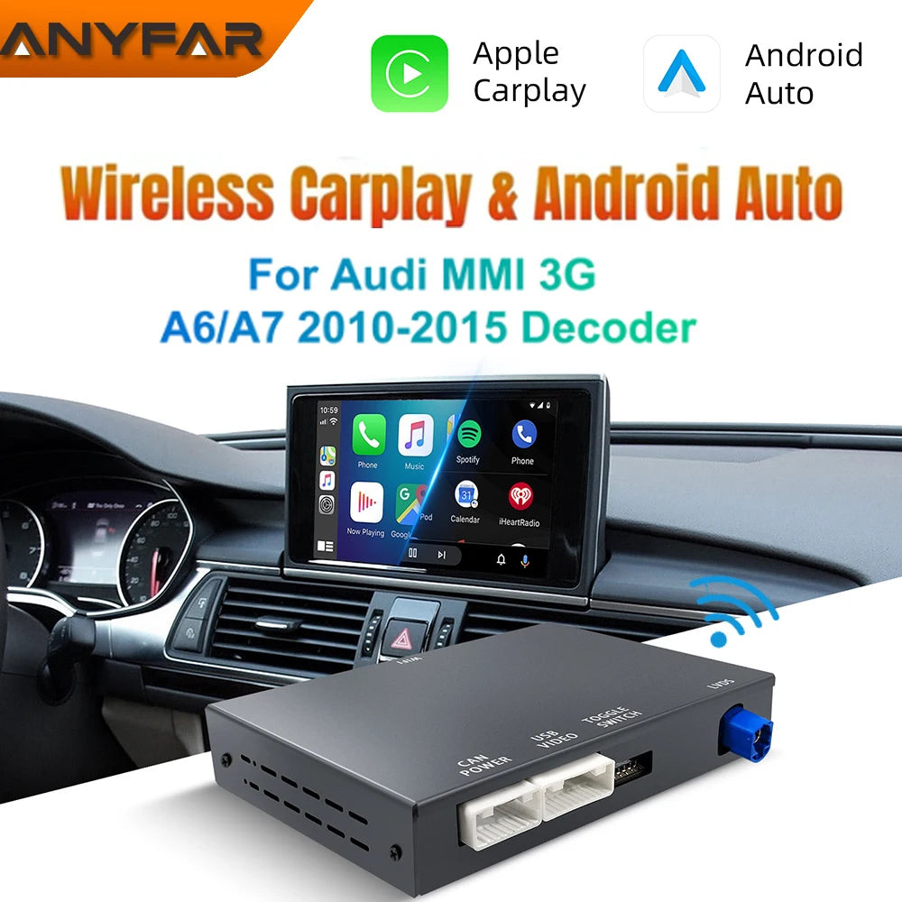 CarPlay Android Auto AI Upgrade BOX for Audi A6/A7 2010-2015, 6.5"/7" Screen, MMI 3G with