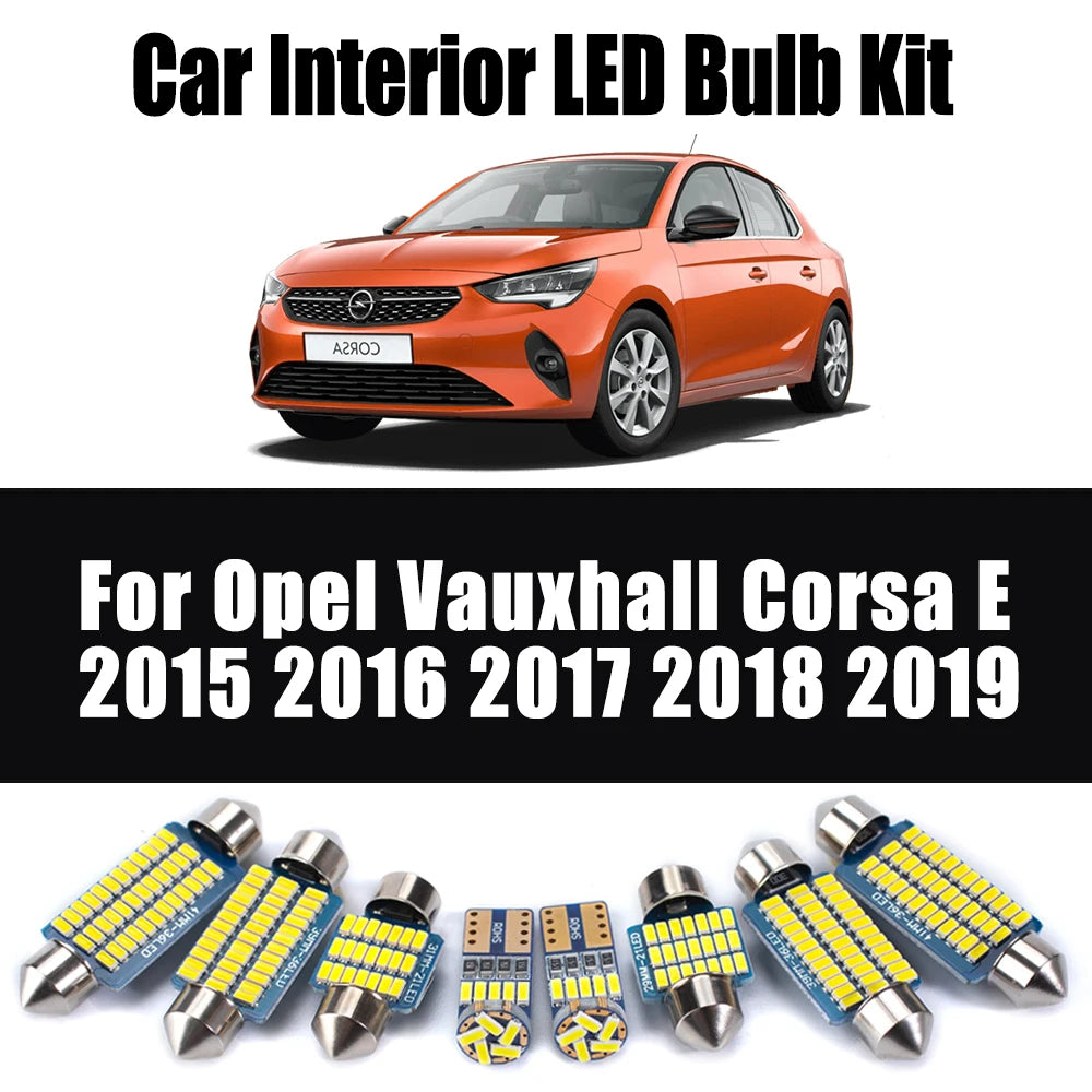 11-Piece LED Interior Light Kit for Opel Vauxhall Corsa E - Canbus Error-Free Bulbs | AUTOKITSHOP