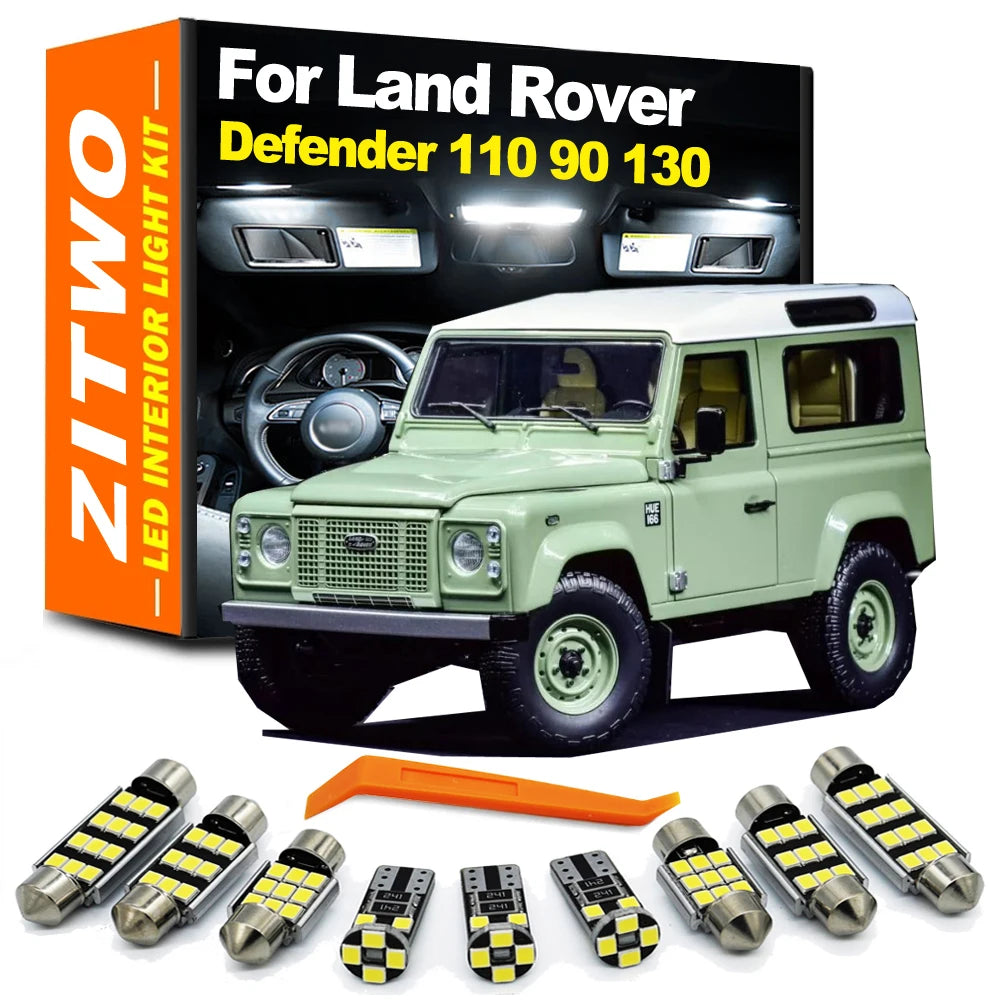 ZITWO 7Pcs Canbus LED Interior Dome Map Reading Light Kit For Land Rover Defender L316 90 110 130 1990-2006 Car Accessories