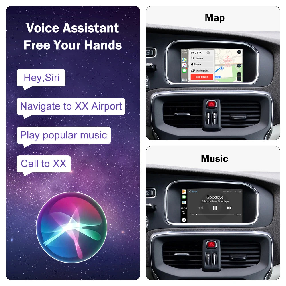 Android Auto Wireless CarPlay for Volvo V40 7" 2014-2019 Mirror Link Full Display Screen M | AUTOKITSHOP