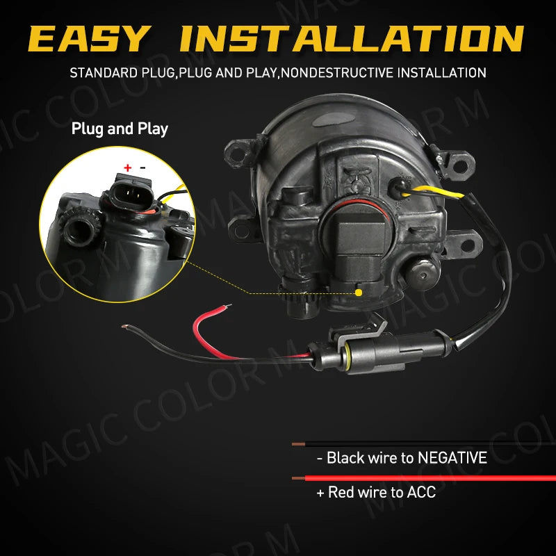 Angel Eye Fog Light For Toyota Highlander Kluger Avalon Prius C-HR CHR Estima 4Runner Car  | AUTOKITSHOP