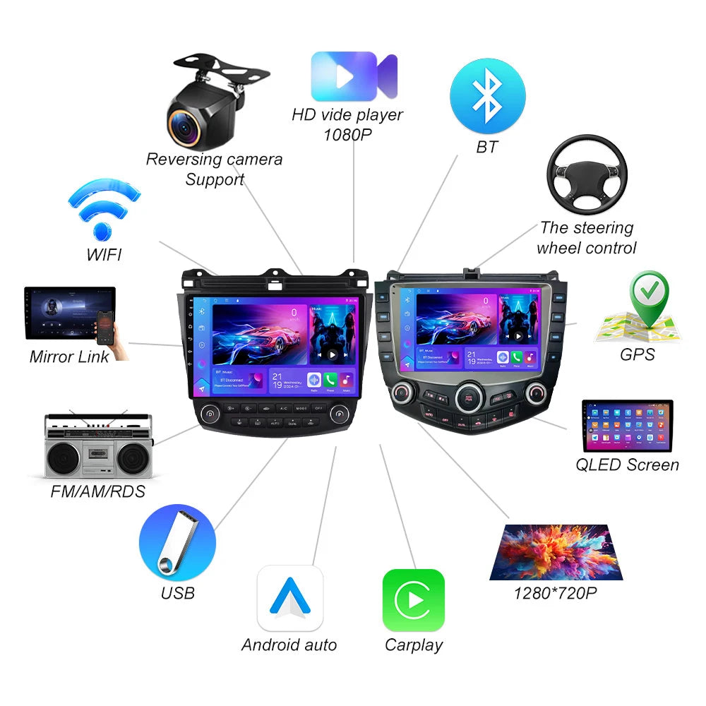 Android 16 Car Radio For Honda Accord 7 2003-2007 Multimedia Video Player Gps 5g Carplay S | AUTOKITSHOP