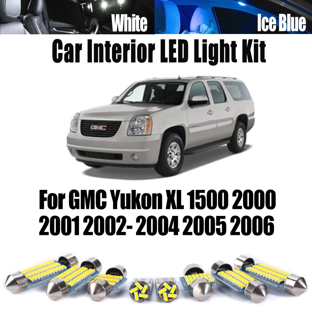 10-Piece LED Interior Light Kit for GMC Yukon XL 2001- 2005 - Canbus Dome Map Door Trunk Bulbs | AUTOKITSHOP