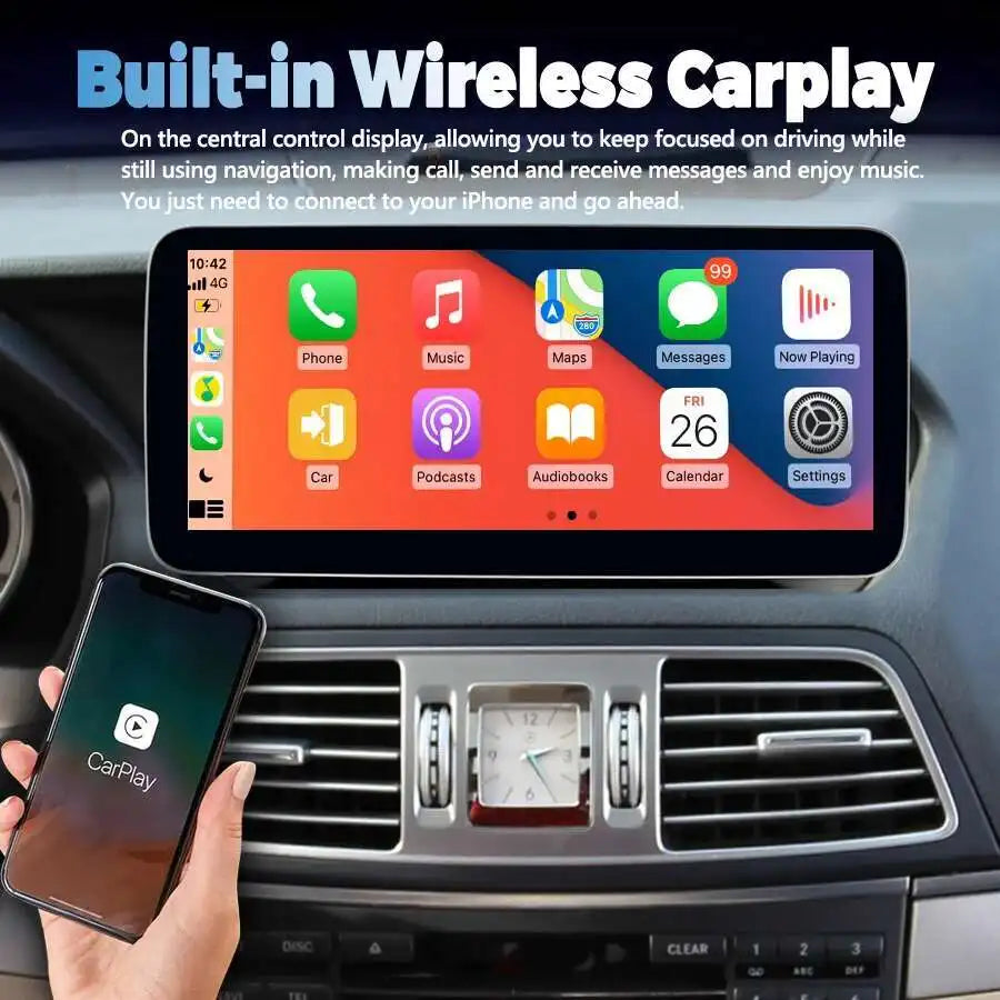 NAVIRIDER 1920*720P Screen For Mercedes E Class W212 2009-2016 Carplay GPS BT 12.3inch And