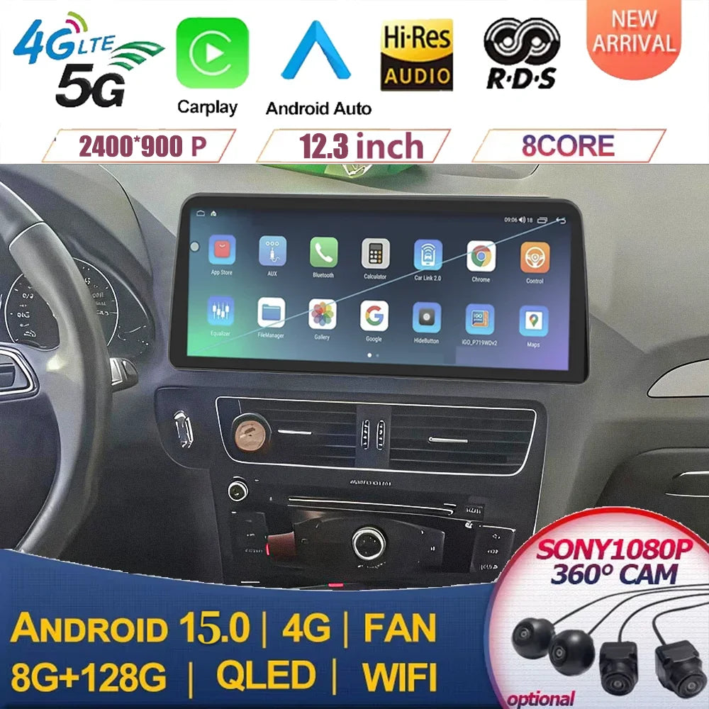 12.3 Inch 2400*900 For Audi TT MK2 8J 2006-2012 Android 15 Car Radio Car Multimedia Player | AUTOKITSHOP