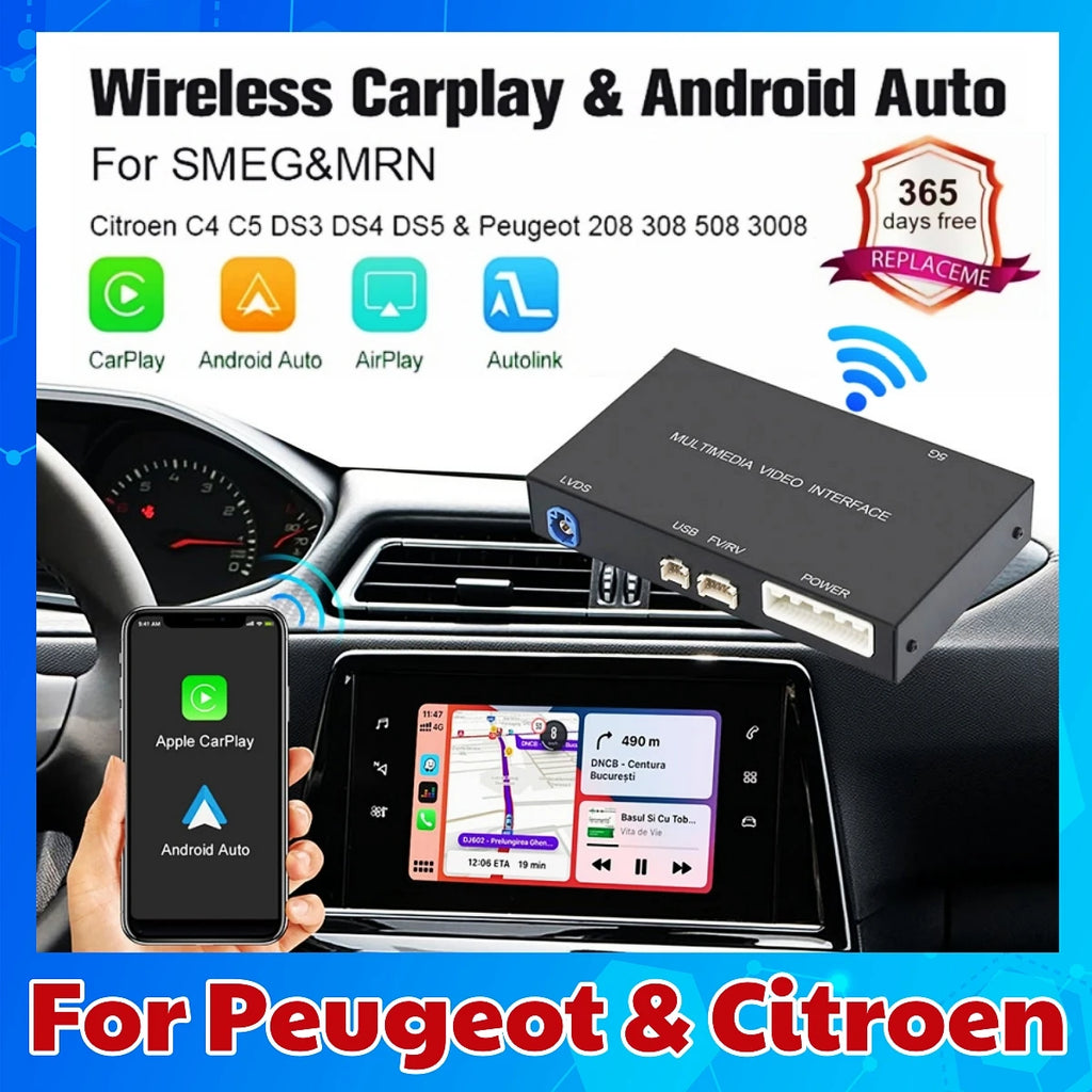 ANYFAR Wireless Carplay Android Auto Module For Peugeot 208 308 508 3008 Citroen C4 DS3 DS | AUTOKITSHOP