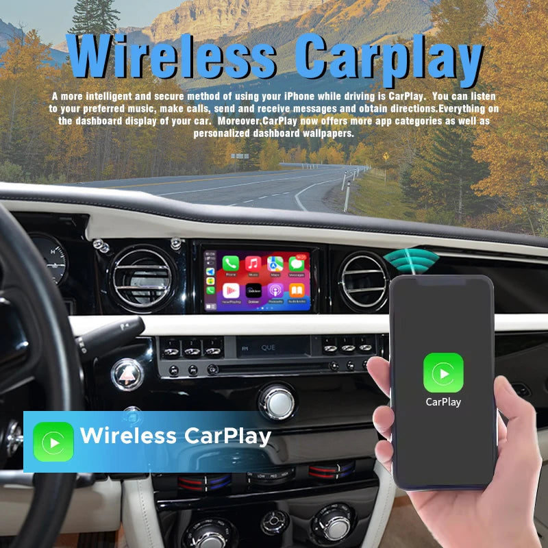 Wireless CarPlay Android Auto Interface for Rolls Royce Wraith/Ghost/Phantom/Dawn Mirror L
