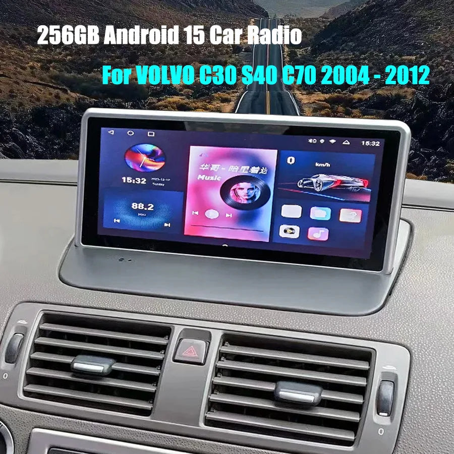 256GB Android 15 Car Radio For VOLVO C30 S40 C70 2004 - 2012 8.8" Qled Screen Multimedia N | AUTOKITSHOP