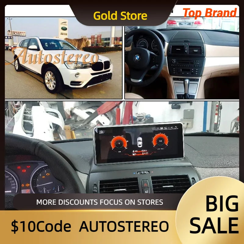 Carplay Qualcomm 256GB Android 13 For BMW X3 E83 2005-2009 Car Multimedia Player GPS Navig