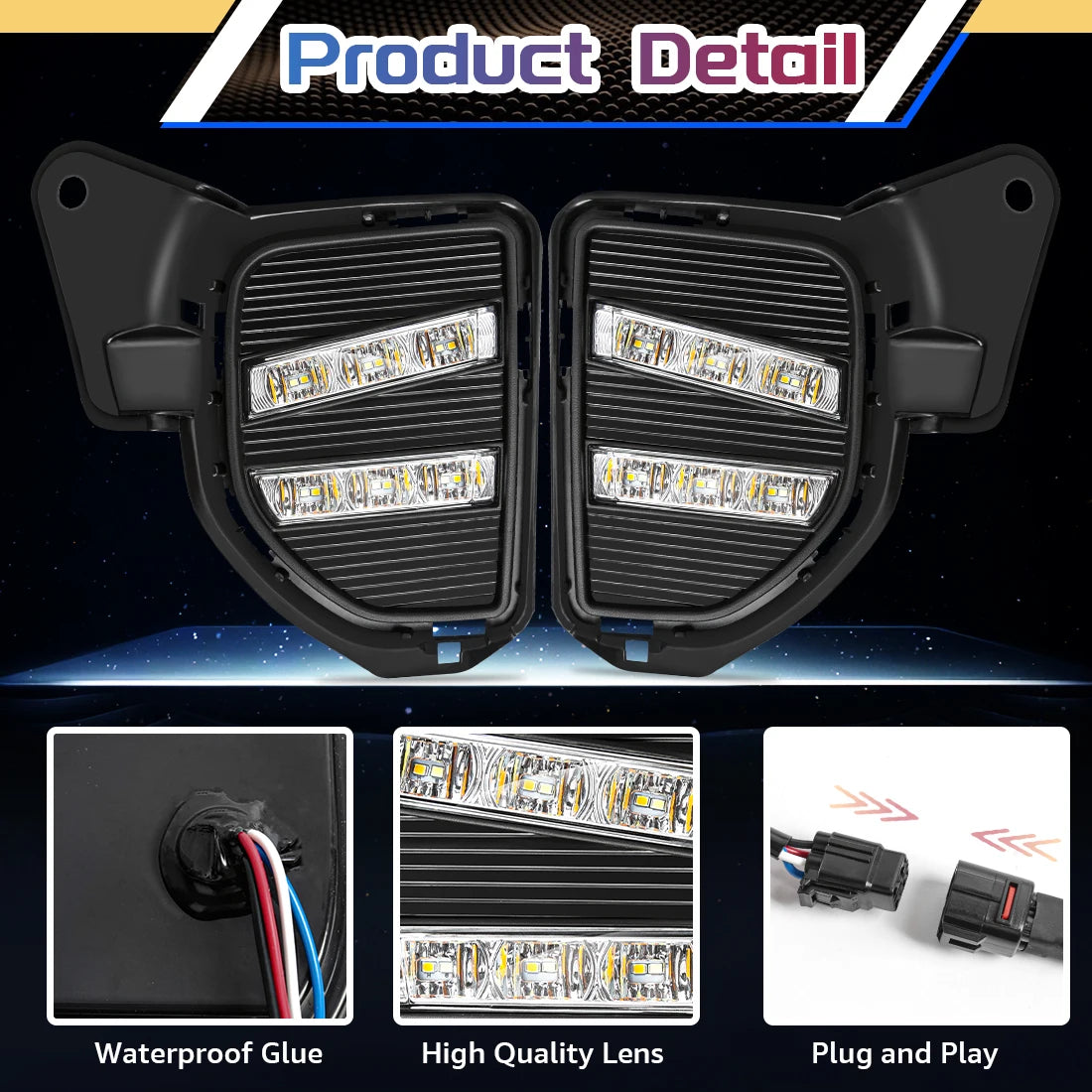 For Toyota Hiace 2014 2015 2016 Led DRL Daytime Running Lights Front Bumper Headlights Whi | AUTOKITSHOP