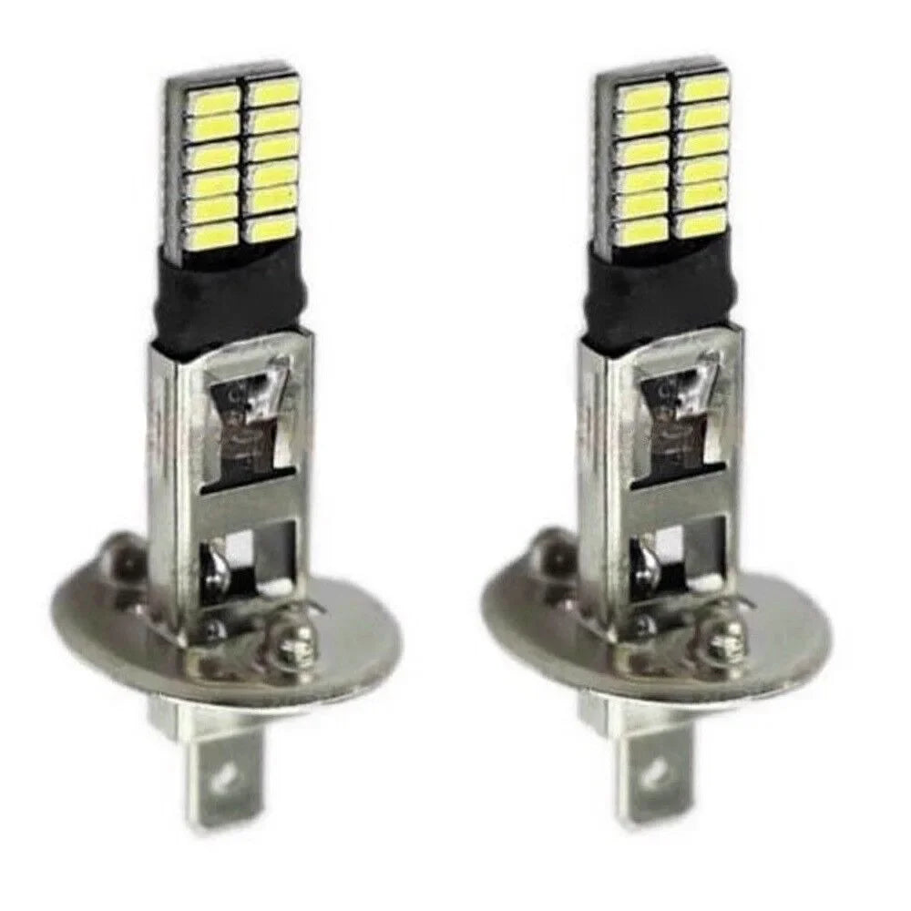 2x H1 24-LED Car Fog/Driving Light Bulbs DRL Bright Super White Lights Car Fog Lights Auto