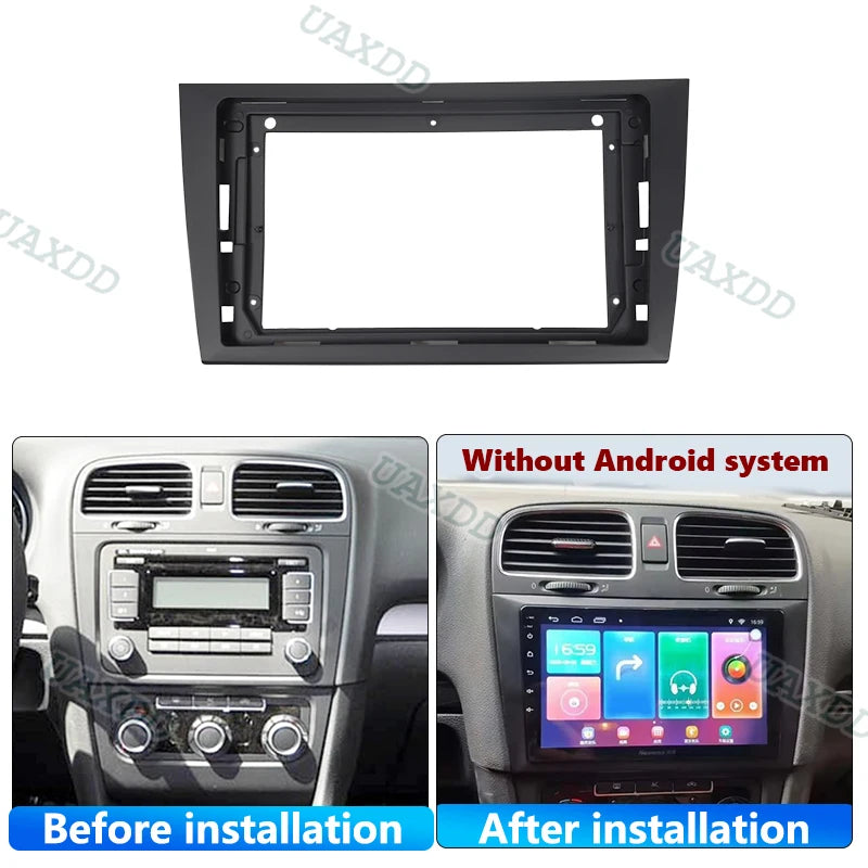 For VW 2013 Golf VI 9inch 2 Din Car Radio Plastic Fascias Panel Dashboard Frame Installati