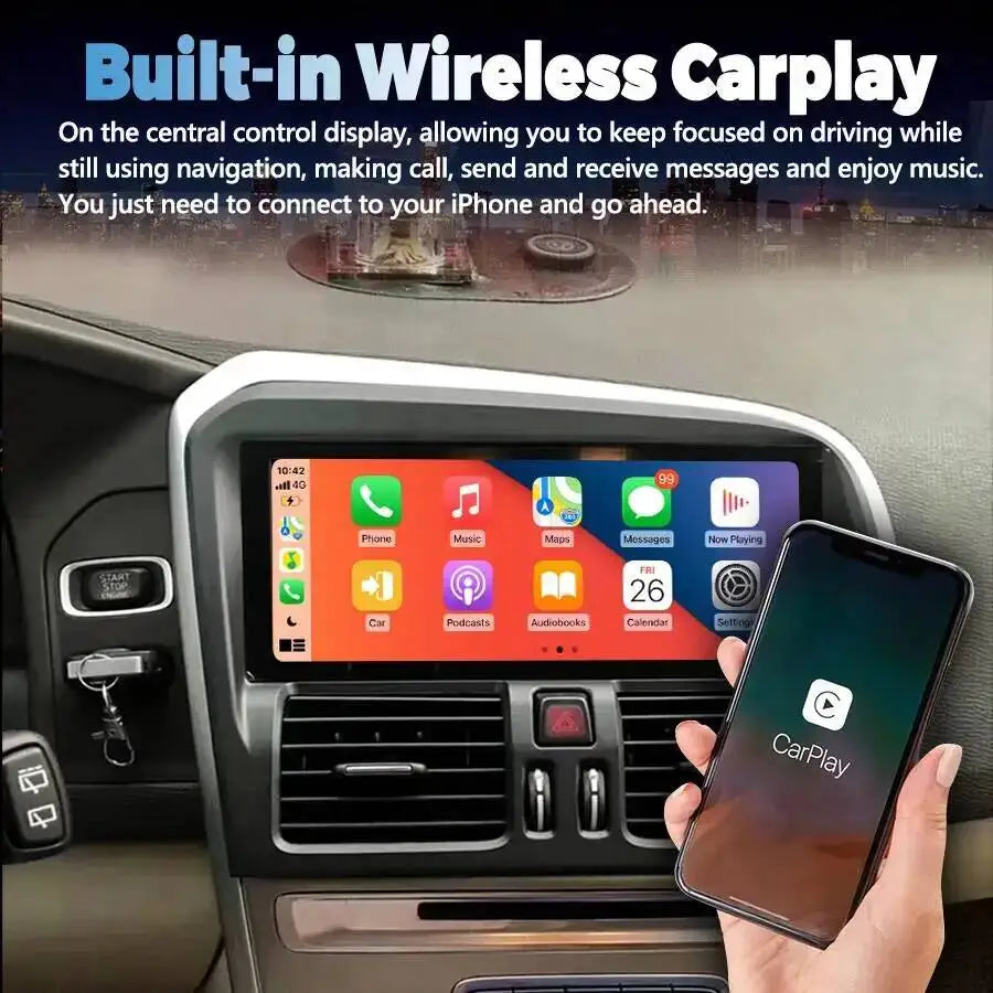 8.8" Qled Screen GPS Navigation For Volvo XC60 2009-2016 128G Android15 Car Headunit Multi