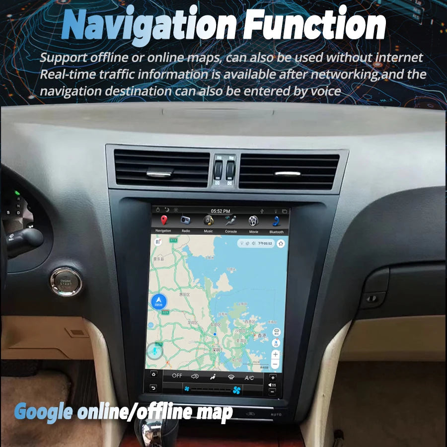 12.8inch Touch Screen Android 14 Car Radio GPS For Lexus GS GS350 GS300 GS430 GS450h GS460 | AUTOKITSHOP