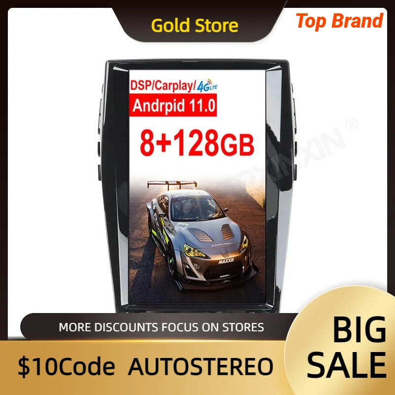 Carplay Android 13 13.6 Inch Car GPS Navigation For Ford EDGE 2015-2021 Tesla Style Head U