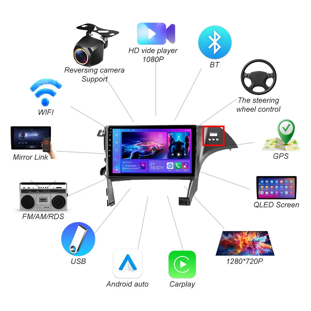Android 16 For Toyota Prius 3 Xw30 2009-2015 Rhd Car Radio Multimedia Video Player Android | AUTOKITSHOP