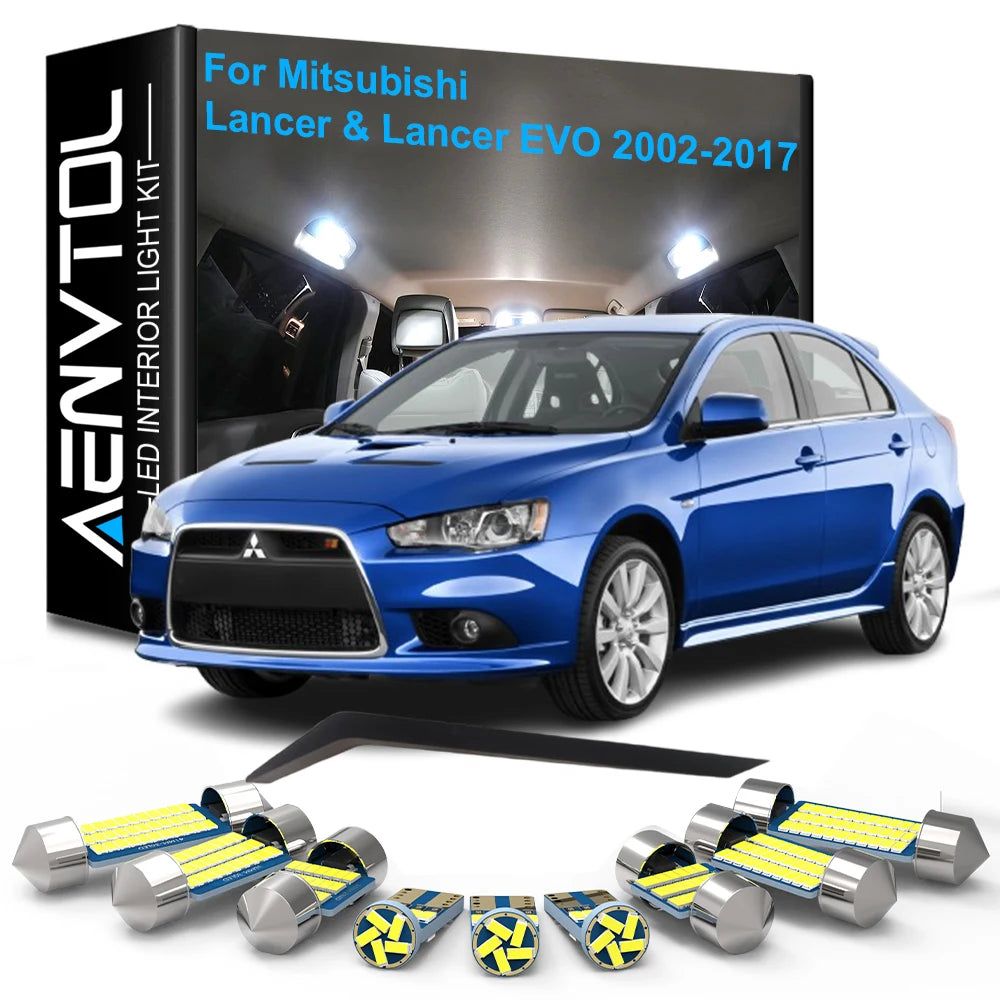 LED Interior Light Kit for Mitsubishi Lancer & Lancer EVO 2002-2007 - Canbus Dome Map Door Trunk Bulbs | AUTOKITSHOP