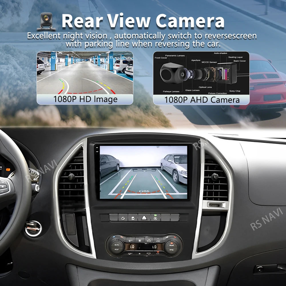 Android 16 For Mercedes Benz Vito 3 W447 2014-2020 2K QLED Android Car Radio Multimedia Vi