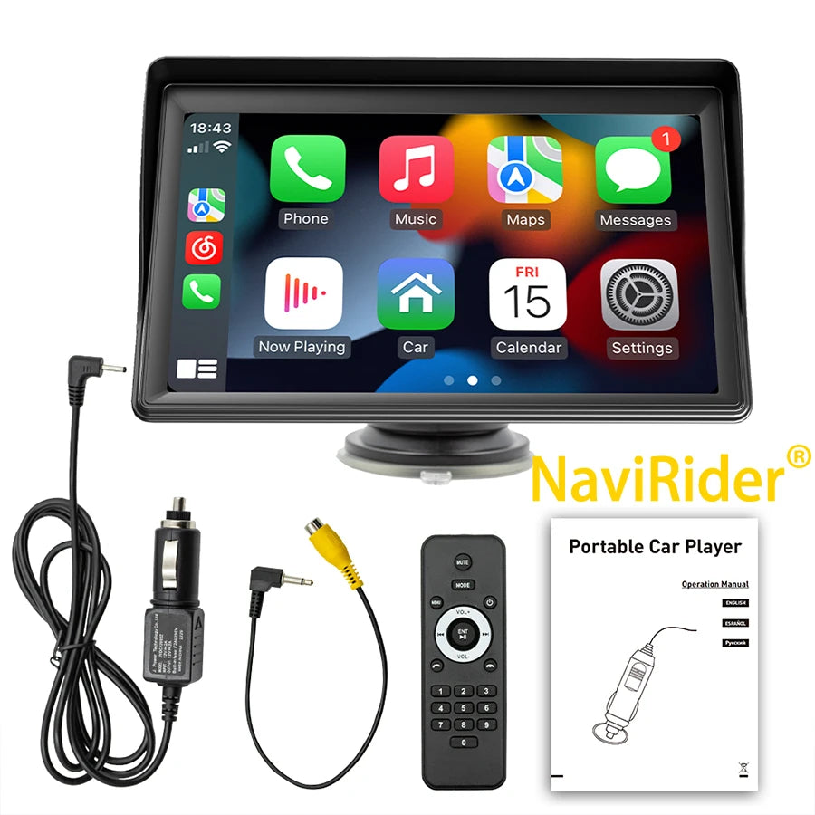7inch Auto CarPlay Car Radio WiFi GPS FM HD Bluetooth Multimedia Touch Screen Universal Vi