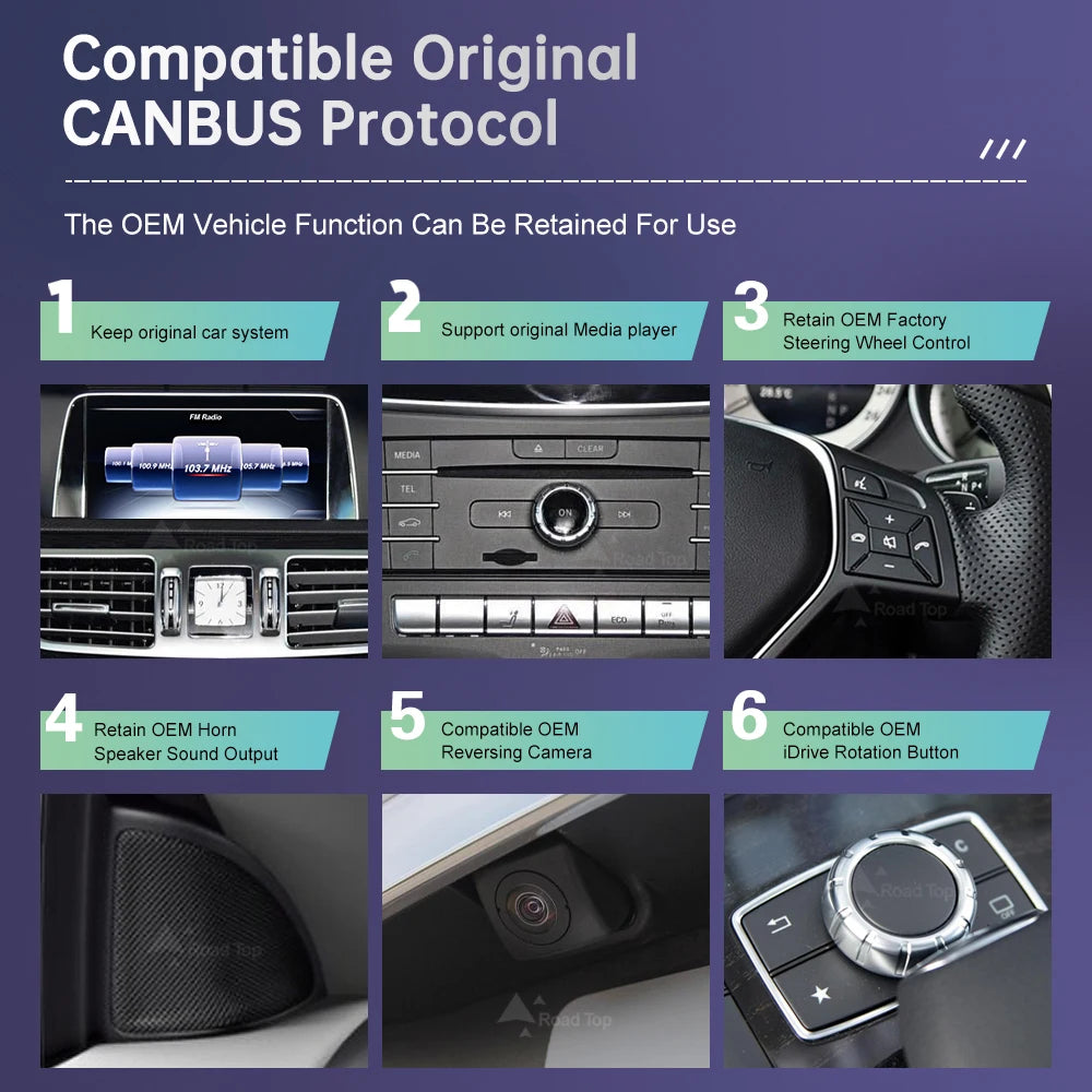 Android 13 Radio Navigation Screen for Mercedes Benz E Class W212 2015-2016 NTG5.0 Head Un