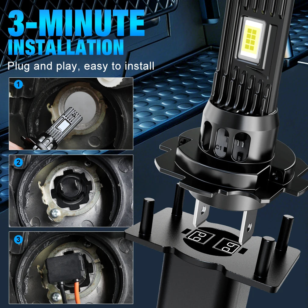 S&D H7 Car Led Headlight H4 Canbus Headlight Bulbs 80W 30000LM H11 9005 9006 for Car Drivi