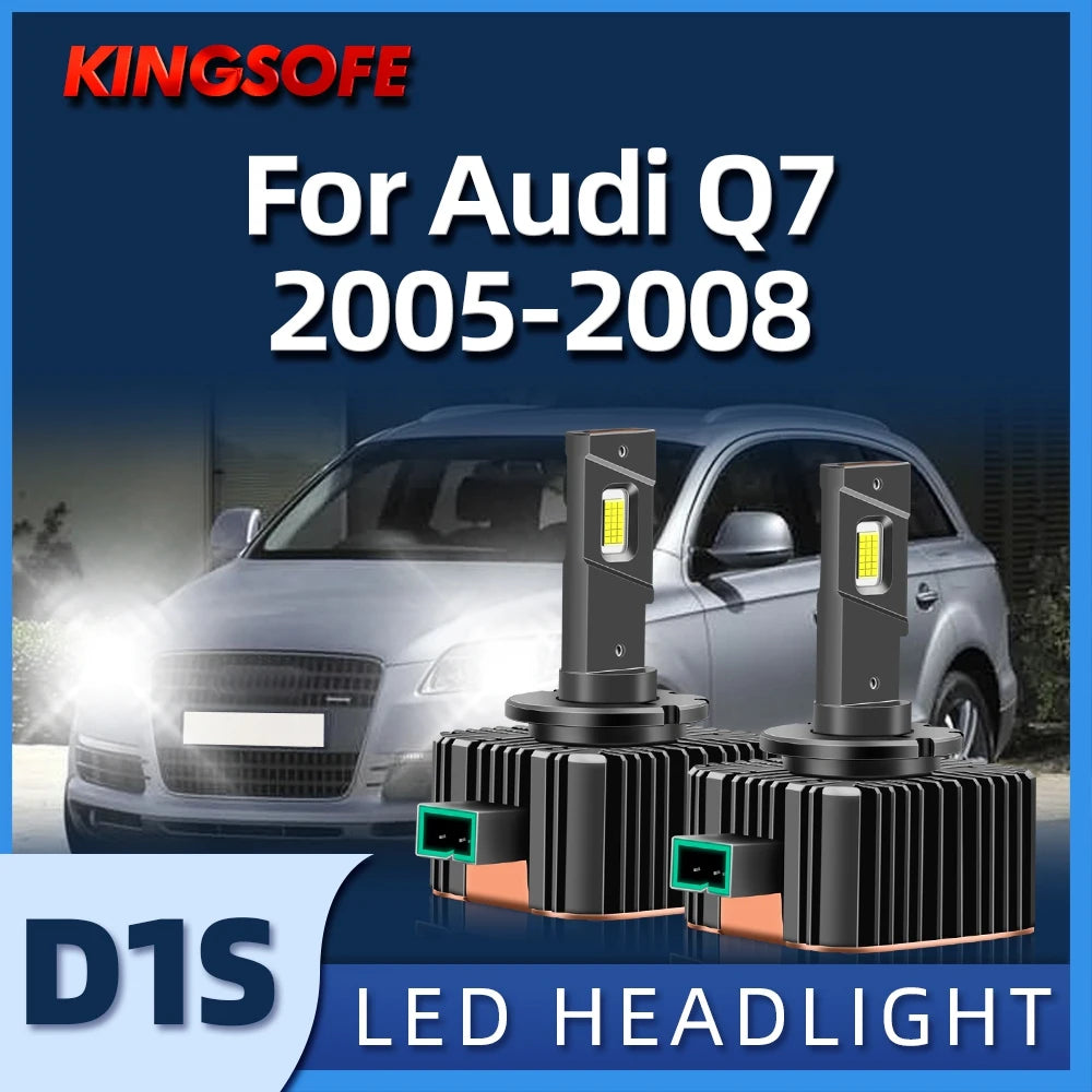 KINGSOFE D1S LED Headlight Xenon Bulb Replacement Plug and Play 6000K White For Audi Q7 20