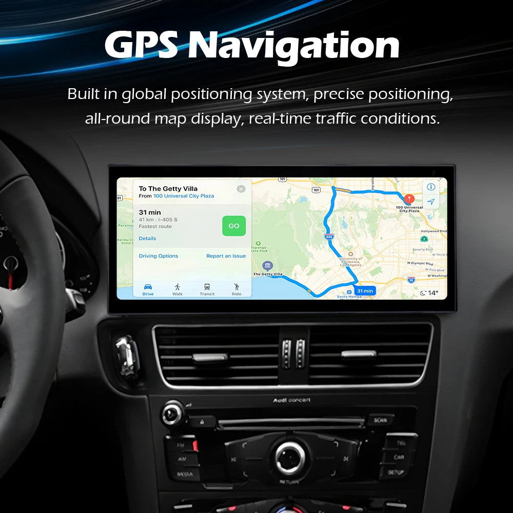 Wireless CarPlay Android 14 For Audi Q5 2009-2017 12.3inch Car Video Players GPS Navigatio