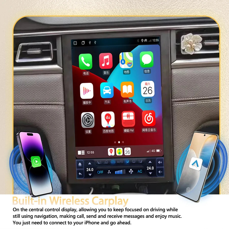 12.1inch Screen For JAC A5 Jianghuai Jiayue T8 Pro Android Auto Stereo Car GPS Navigation